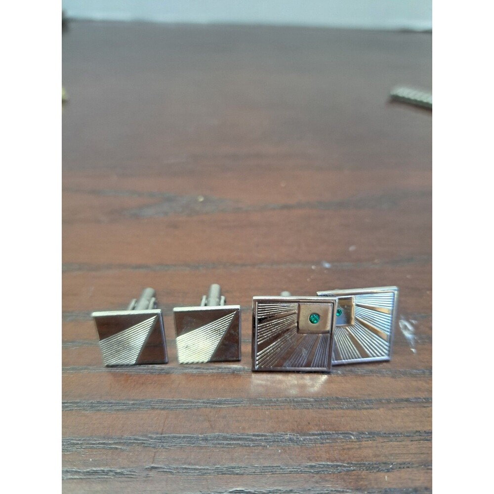 2 Pair Silver Color Cuff Links